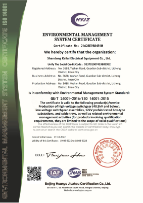 ENVIRPNMENTAL MANAGEMENT SYSTEM CERTIFCATE